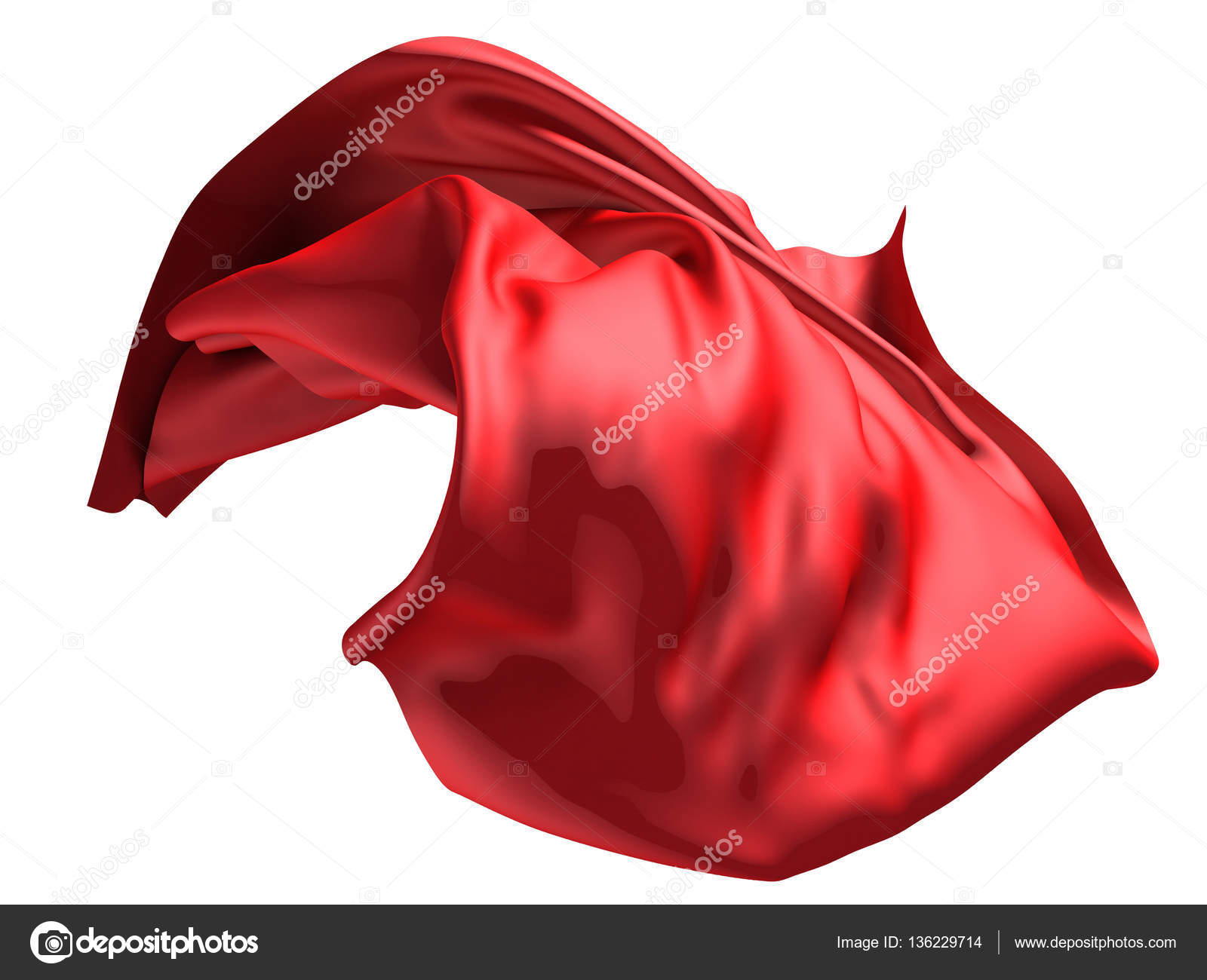 Red satin fabric flying in the wind Stock Photo by ©VERSUSstudio 136229714